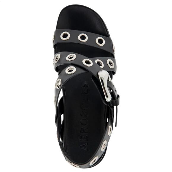 Aerosoles Women's Cleveland Embellished Platform Sandals Black Size 6 1/2 - Picture 4 of 5